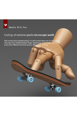 Aubyhe Finger Skateboard Profesyonel, Beş Katlı Ahşap, Allüminyum Tekerlekler Rulmanlı , Sahnelerde Sallanabilir, Oyuncak - Siyah Tekerlekler