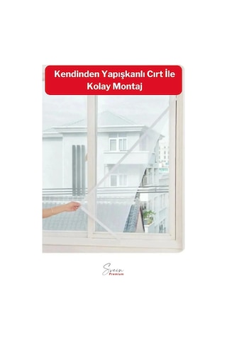 Ayarlanabilir Pratik Pencere Cam Kapı Sineklik Cırt Bantlı Hazır Yapışkanlı 0,75 Cmx1,25 Cm - 4 Mt