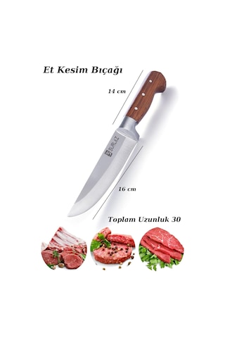Sürlaz Handmade Kasap Kurban Serisi Bıçak Seti Et Sebze Yüzme Sıyırma Bıçak Mutfak Sürmene Bıçağı 4'lü Diğer