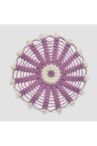 Uretti - Yıldız 7202 - El Örgüsü Banyo Lifi 2li Takım 28cm - Pembe / Lila