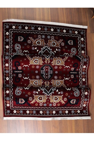 Nakış Serisi Kırmızı Zeminli Etnik Motifli Şık Salon Halısı Af314 Red Çok Renkli