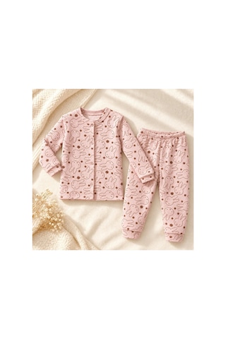 Cerenbebe Kız Çocuk Pijama Takımı Tavşan Desenli Pembe