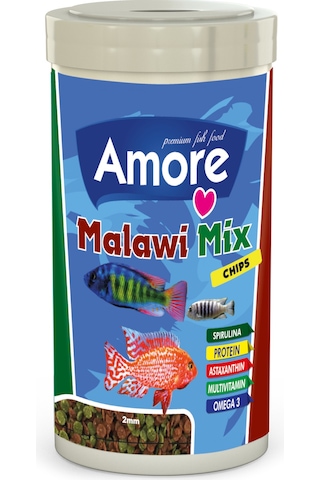 Malawi Mix Cips 250 ml Ciklet Akvaryum Balık Yemi