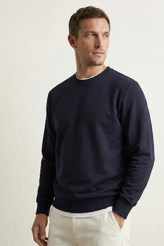 Elemge Pamuklu Erkek Sweatshirt Lacivert Soft Touch Relax Fit Basic Bisiklet Yaka 3 Iplik Nefes Alan