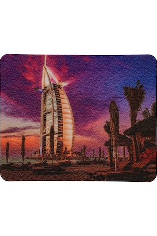 Dubai Burç El Arap Desenli Kaymaz Taban Optik Bilgisayar Notebook Mouse Pad Maus Ped 17,5x21,5cm