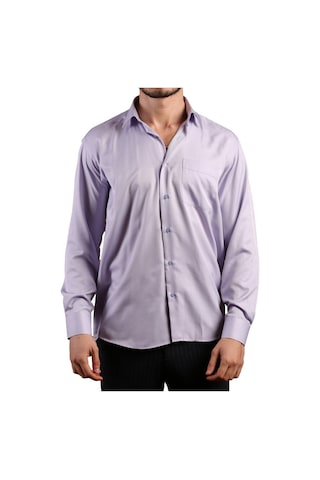 Dicotto Lila Büyük Beden Rahat Kesim Micro Kumaş Kol Düğmeli Regular Fit Erkek Gömlek - 190-3 001