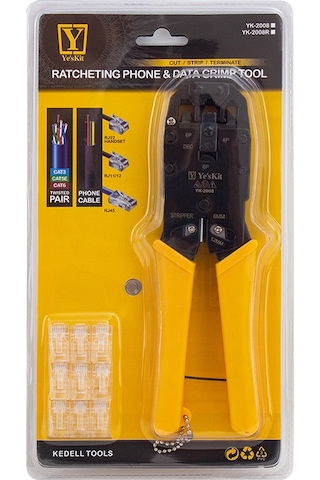 Ayt Powermaster Yk-2008 Rj11 Rj12 Rj22 Rj45 Sıkma Pensesi Ethernet Telefon İnternet Soket Jack Sıkma Takma Pensesi