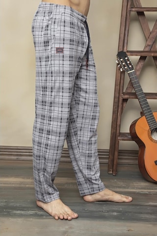 Kly 152 Tek Alt Likralı Ekoseli Çok Rahat Pijama Alt