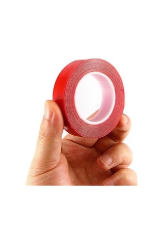 Ams Net 2 Metre Güçlü Yapışkanlı Çift Taraflı Slikon Pratik Şeffaf Bant