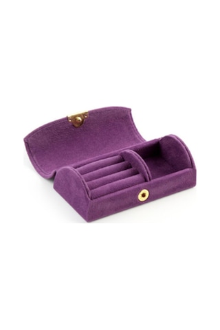 Cbtx Taşınabilir Seyahat Kemerli Takı Saklama Kutusu Küpe Bileklik Takı Organizatör Vitrin - Mor