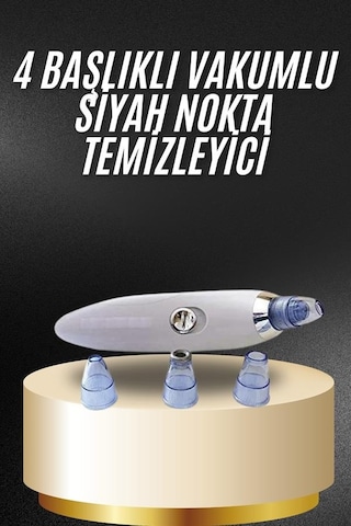Yeni Nesil Vakumlu Pilli Siyah Nokta Ve Yüz Temizleme Cihazı 4 Başlıklı - Lisinya