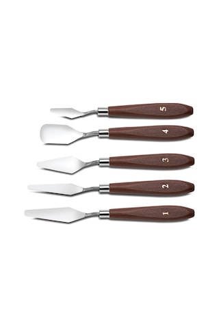 Südor Kırtasiye 5'li Metal Spatula Seti Çelik Spatul Akrilik Boya Yağlı Boya Hobi Çalışması