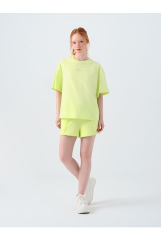 Oversize Kadın Tshirt K.kol Sarı