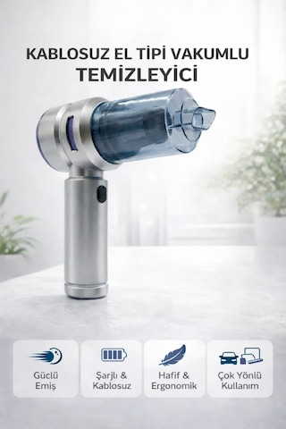 Castu Cs-59 Plus Max Motorlu Şarjlı Kablosuz El Ve Araç Süpürgesi 17000 Pa 100w