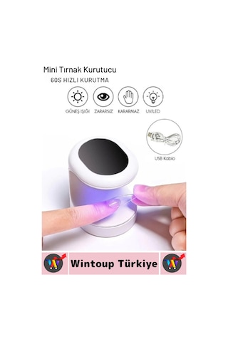 Yüksek Kaliteli Tırnak Oje Protez Tırnak 60 Saniye Hızlı Kurutma Uv Led Işıklı Mini Tırnak Kurutucu