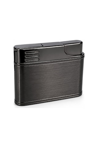 Vintage Metal Gazlı Çakmak Eskitme Tasarım Yeniden Doldurulabilir Hediyelik Model Siyah