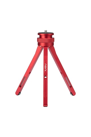 Kangvka Vl05rd Kırmızı Mini Alüminyum Masa Üstü Tripod - Sonsuz Yükseklik Ayarı Ve 1/4 İnç Evrensel Bağlantı