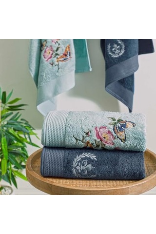 Taç Bambu Rıver Hamam Seti Mavi 4'lü Set Genel