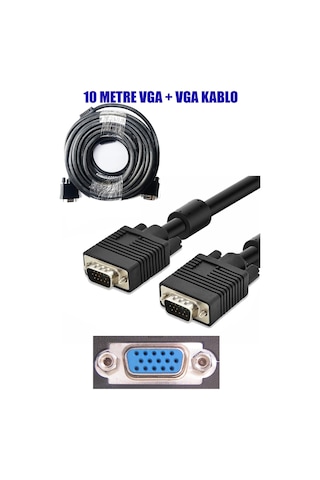 Apronx 10 Metre VGA Görüntü Kablosu 10 Metre Monitör Kablosu VGA Kablo