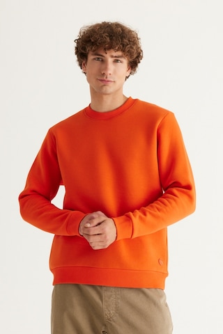 AC&Co / Altınyıldız Classics Erkek Turuncu Standart Fit Normal Kesim İçi Polarlı Bisiklet Yaka Sweatshirt Turuncu