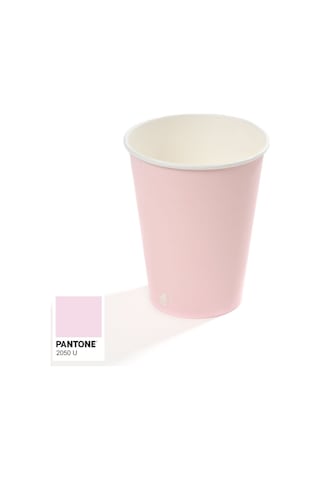 14 Oz Single Wall Baskılı Karton Bardak Pembe 50 Adet 50