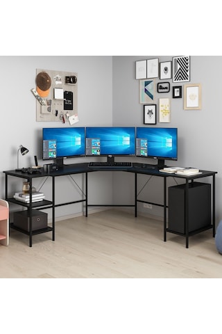 Minar Power L Köşe Çalışma Masası - Siyah