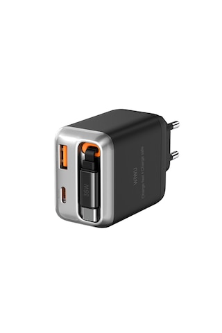 Wiwu Wi-g029 Helix Series Gan Technology Fast Charging Head Usb-a To Type-c Pd 35w Type-c Wired Charging Set 70 Cm