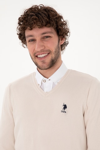 U.S. Polo Assn. Erkek Krem Melanj Basic Kazak 50288881-VR159