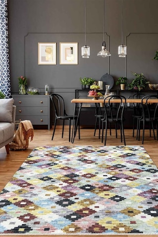 Valencıa-1502 Kaymaz Taban Dekoratif Modern Yıkanabilir Kolay Temizlenen Salon Balkon Mutfak Halısı Kilim Yolluk