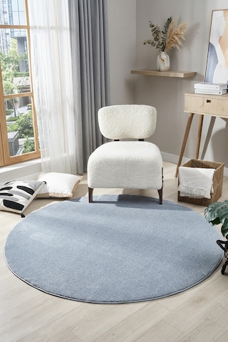 Bali Mavi Daire Halı Salon Oturma Odası Çocuk Odası Yatak Odası Halısı 4500