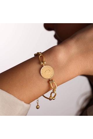 Çeyrek Ziynet Altın Bileklik Tifany Zincirli