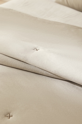 Ocean Home Textile Nakışlı Bej Çift Kişilik Yatak Örtüsü Seti 1 Adet 250 X 230 / 2 Adet 50 X 70 Cm
