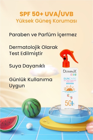 Kids Suya Dayanıklı Çocuk Güneş Kremi Spf50 Uva+uvb 200ml