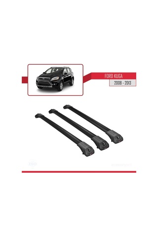 Ford Kuga 2008-2013 Arası İle Uyumlu Ace-1 Ara Atkı Tavan Barı Siyah 3 Adet Bar