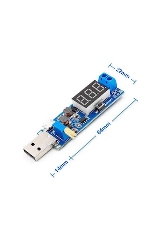 Usb Ayarlı Güç Kaynağı Modülü HW-132 Voltaj Yükseltici Düşürücü DC 0.6V / 25V Voltmetre