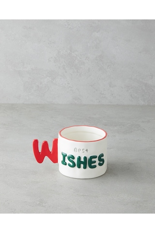 English Home Best Wishes Stoneware Kupa 400 Ml Kırmızı - Yeşil Kırmızı - Yeşil