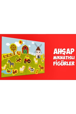 Calimera Toys Ahşap Mıknatıslı Seyahat Kitabı Çiftlik Oyunu