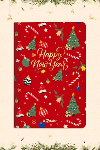Le Color Happy New Year Temalı Defter Seti 4'lü 13 x 20 CM