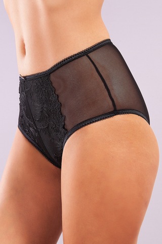 Golshan Gaspara Control Slip, Kadın Güpürlü Tül Siyah Renk Yüksek Bel Külot Çok Renkli