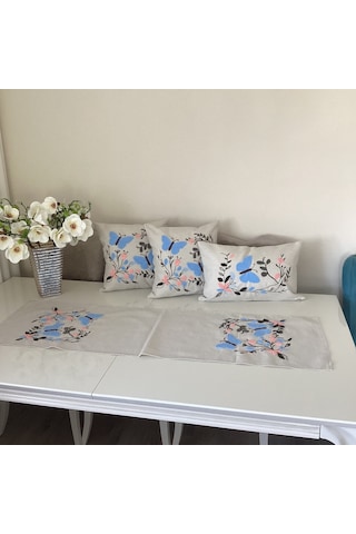 Punch İşlemeli Kelebek Desenli Dekoratif Kırlent Kılıfı Takım Karışık/Çok Renkli