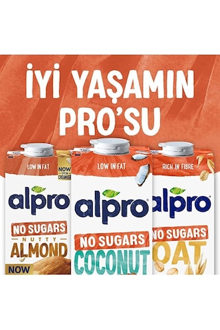 Alpro Şekersiz Hindistan Cevizi Sütü 1 L Vegan Laktozsuz Bitkisel
