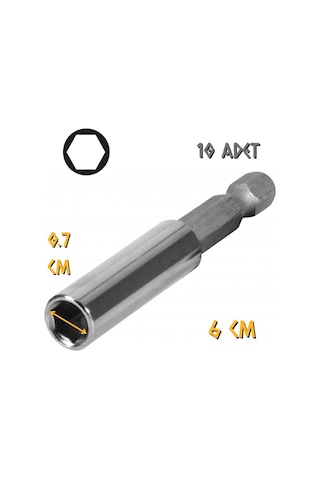 Kupa Tyson Bits Uç Uzatma Adaptörü - 6 Cm. - 10 Adet
