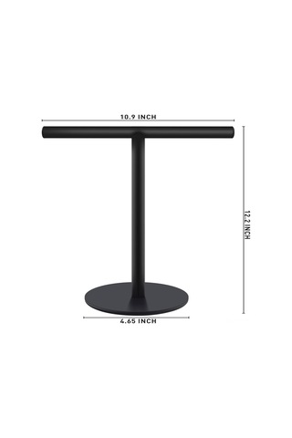 Teltree Sus304 Paslanmaz Çelik Mat Siyah 4 Kanca T Tipi Havlu Rakası - Dürtme Yok Kurulum, Evde Ve Mutfakta Kullanıma Uygun, Düşük Kayma Temel Siyah