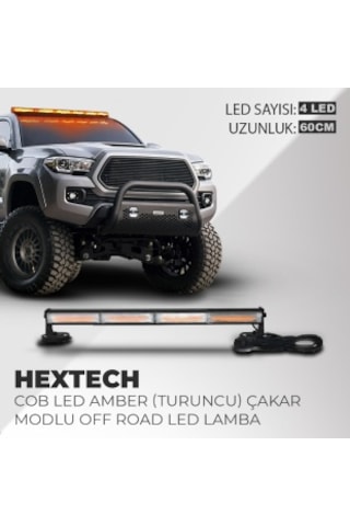 Hextech 40w Turuncu 60cm 17 Farklı Yanış Modlu 4 Cob Led Off Road