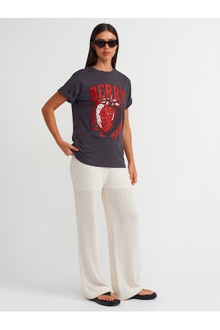 Dilvin Bisiklet Yaka T-shirt 101a31064 Antrasit