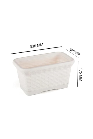 Omnipazar So-hb01a Askılı Hasır Desen Balkon Saksı 6.5 Litre No 1 Kirli Beyaz 113