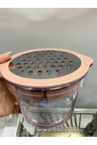 Sıkacak Ve Rende Seti - Çok Amaçlı Rende Ölçüm Kabı Narenciye Limon Sıkacağı Pembe Pudra
