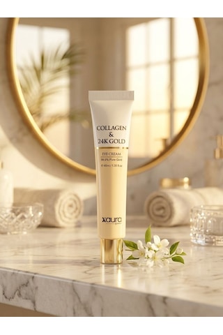 X-aura Beauty 24k Gold & Collagen Göz Çevresi Kremi %99.9 Saf Altın Etkili 40 Ml