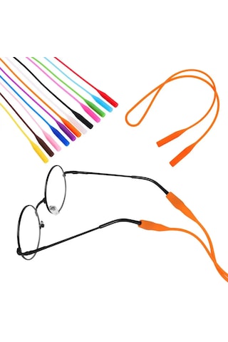 Karışık Renk Silikon Gözlük Askı İpi 10 Adet Çok Renkli
