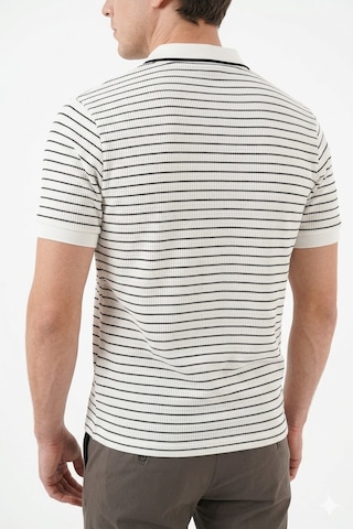 Cazador Erkek Ekru Çizgili Polo Yaka Tshirt 44700